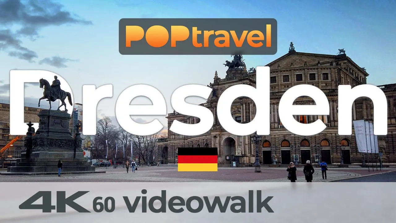 Walking in DRESDEN / Germany - Central Station to Old Town and back - 4K 60fps (UHD)