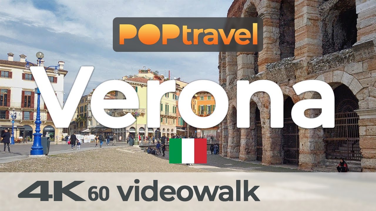 Walking in VERONA / Italy - All Around Old Town and Piazzas - 4K 60fps (UHD)