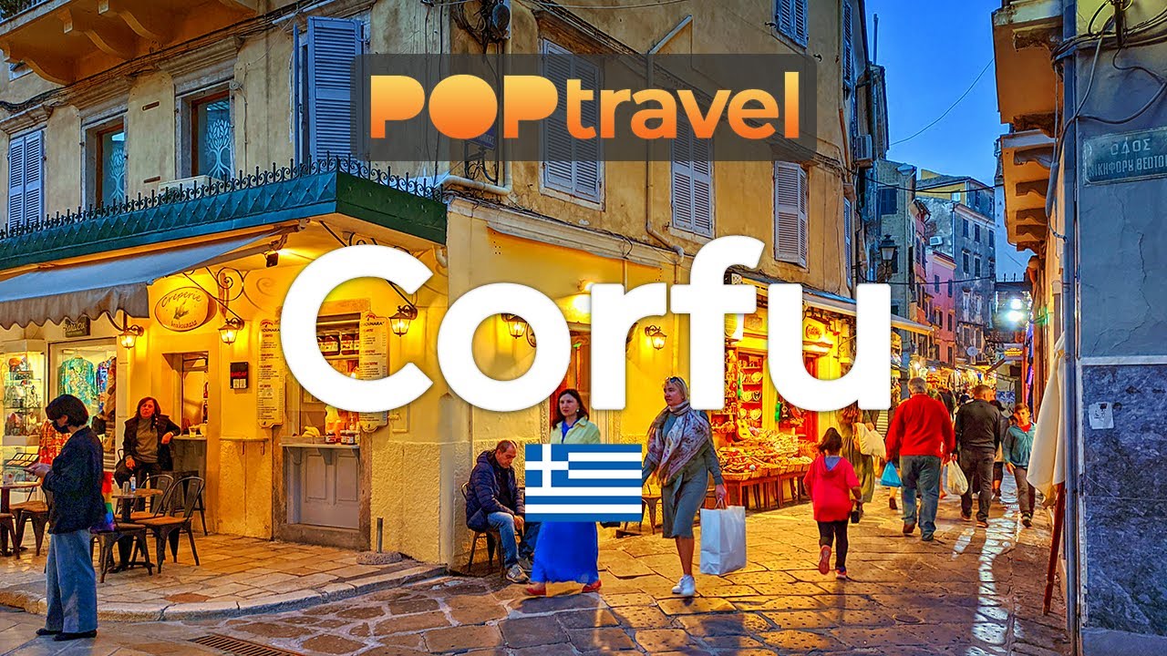 Walking in CORFU / Greece 🇬🇷- Evening Tour - 4K 60fps (UHD)