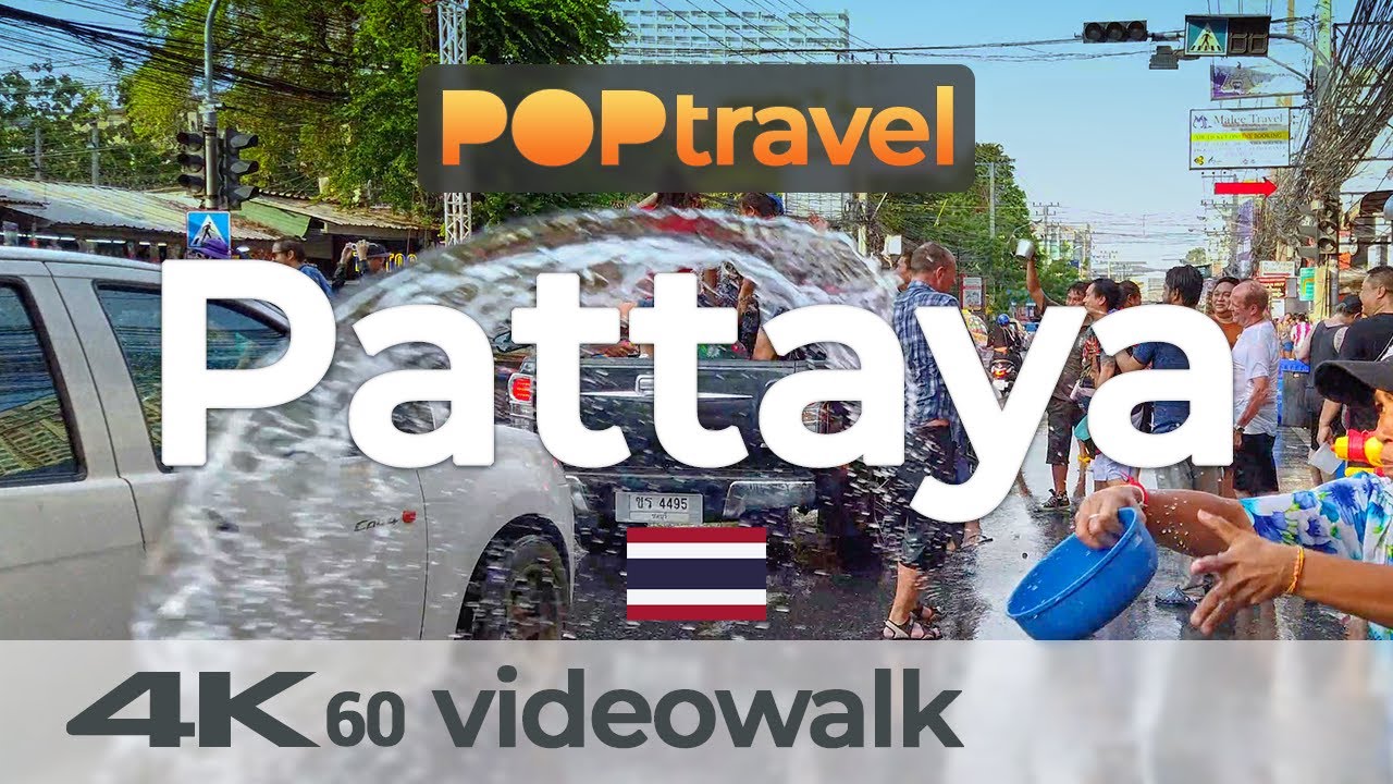 Walking in PATTAYA / Thailand 🇹🇭- Songkran - 4K 60fps (UHD)