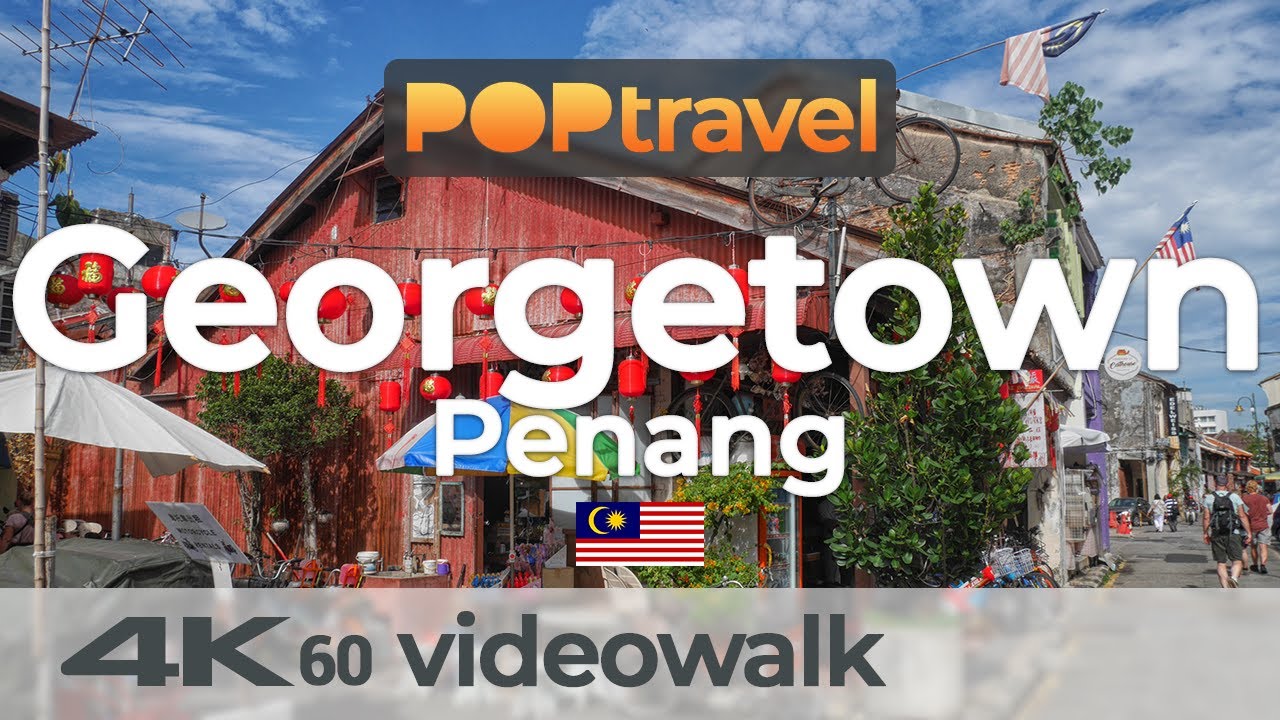 Walking in GEORGETOWN / Penang (Malaysia) - Love Lane to Clan Jetty - 4K 60fps (UHD)