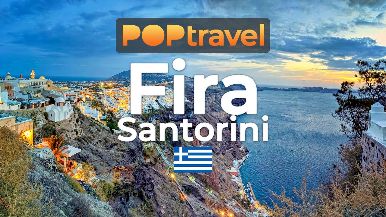 Walking in FIRA /  Santorini (Greece)🇬🇷 - Sunset Tour to Firostefani - 4K 60fps (UHD)
