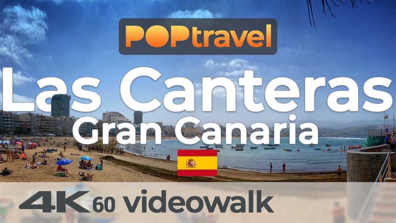 Walking along LAS CANTERAS BEACH / Gran Canaria (Spain) - 4K 60fps (UHD)