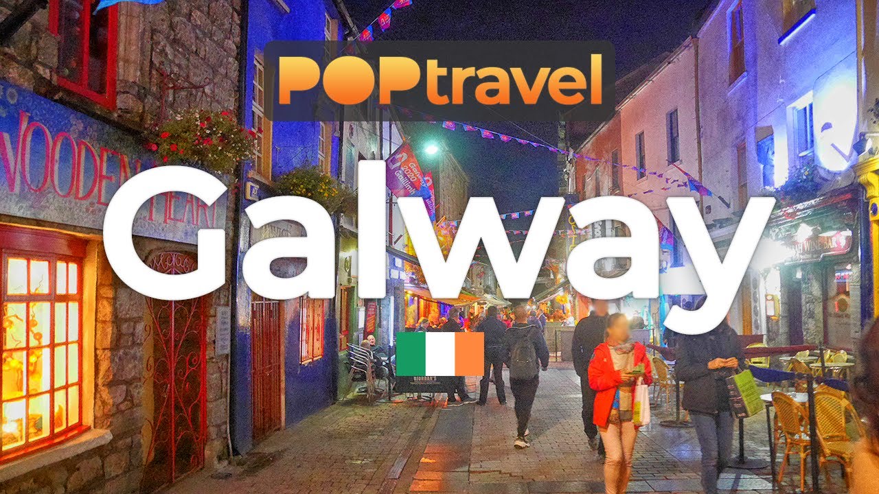 Walking in GALWAY / Ireland 🇮🇪- Night Tour in the Centre - 4K 60fps (UHD)
