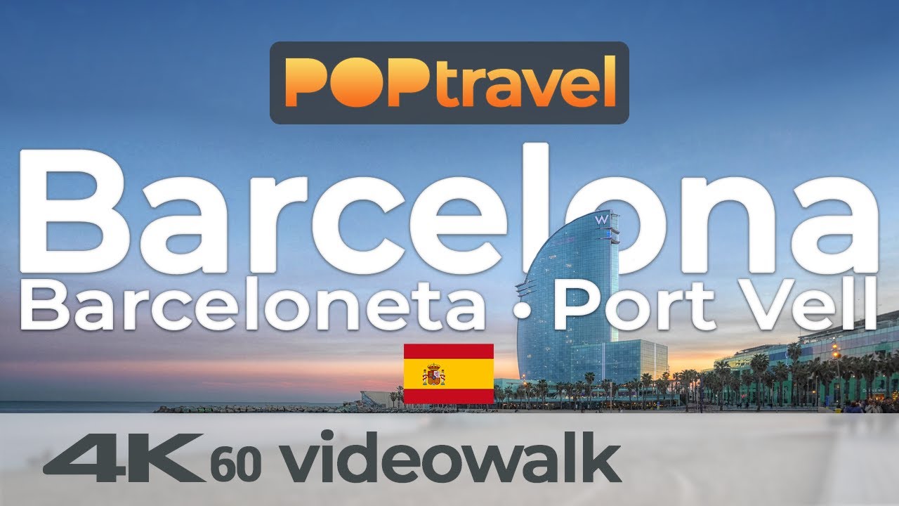 Walking in BARCELONA / Spain - Barceloneta to Port Vell - 4K 60fps (UHD)
