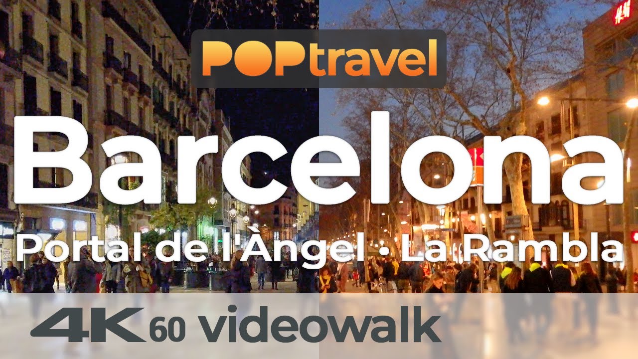 BARCELONA walking streets - Portal de l'Àngel to LA RAMBLA