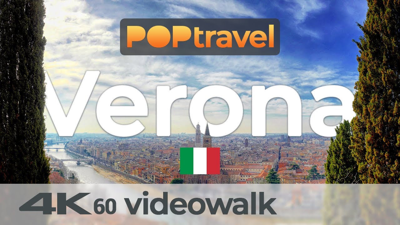 Walking in VERONA / Italy - Castel San Pietro to Old Town - 4K 60fps (UHD)