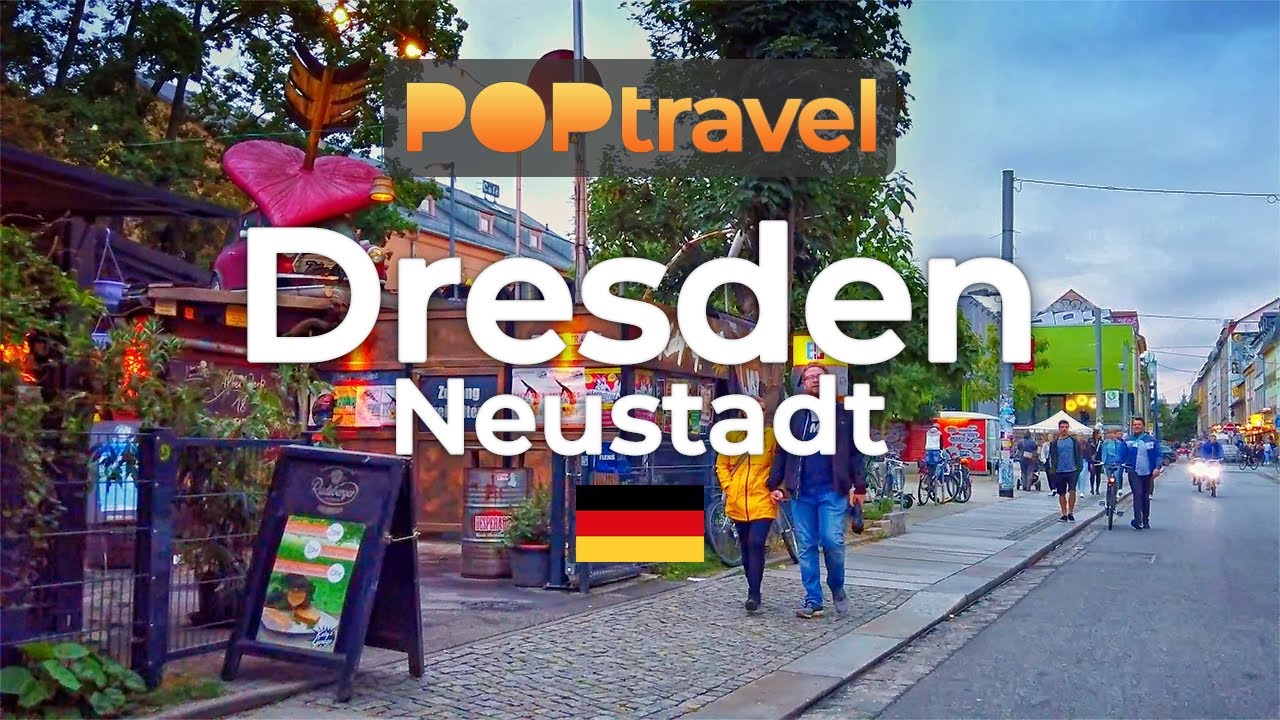 Walking in DRESDEN (Neustadt) / Germany 🇩🇪- Alaunpark to Elbe - 4K 60fps (UHD)