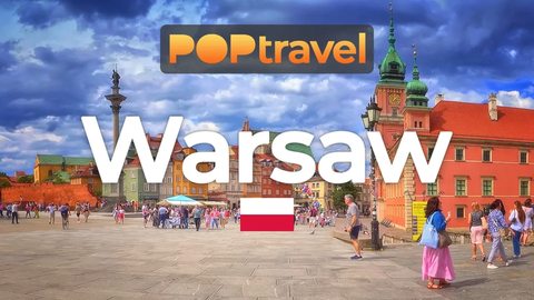 WARSAW, Poland 🇵🇱 - Summer Tour - 4K HDR with captions - Walking Tour in Poland