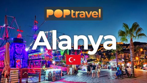 ALANYA, Turkey - Evening Tour - 4K 60fps (UHD) - Walking Tour in Turkey