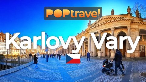 KARLOVY VARY, Czech Republic 🇨🇿 - Winter Walk - 4K HDR with captions - Walking Tour in Czechia