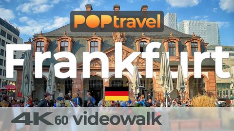 Walking in FRANKFURT (am Main) / Germany - 4K 60fps (UHD) - Walking Tour in Germany