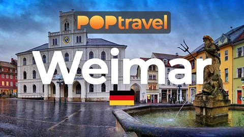 Walking in WEIMAR, Germany 🇩🇪 - Rainy Winter Evening - 4K HDR - Walking Tour in Germany