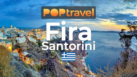 Walking in FIRA /  Santorini (Greece)🇬🇷 - Sunset Tour to Firostefani - 4K 60fps (UHD) - Walking Tour in Greece