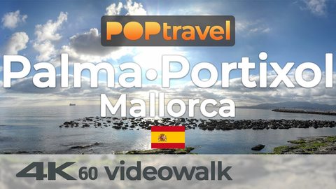 Walking from PALMA to PORTIXOL / Mallorca (Spain) 🇪🇸- 4K 60fps (UHD) - Walking Tour in Spain
