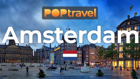 AMSTERDAM, Netherlands 🇳🇱 - Rainy Evening Tour - 4K 60fps - Walking Tour in Netherlands