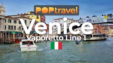 VENICE / Italy 🇮🇹- Vaporetto #1 Piazzale Roma → Rialto → San Marco → Lido - 4K 60fps (UHD) - Walking Tour in Italy