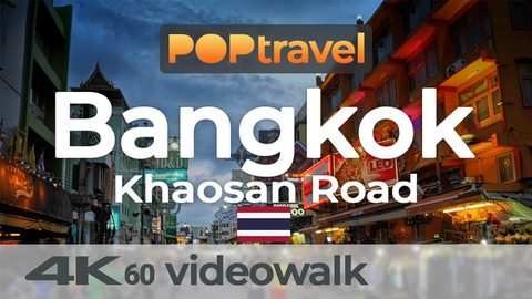 Walking around KHAOSAN ROAD / BANGKOK (Thailand) 🇹🇭- 4K 60fps (UHD) - Walking Tour in Thailand