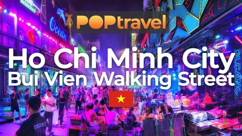 SAIGON, Vietnam 🇻🇳 - Bui Vien Walking Street - 4K 60fps (UHD) - Walking Tour in Vietnam