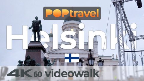 Walking in HELSINKI / Finland - Downtown in Winter - 4K 60fps (UHD) - Walking Tour in Finland